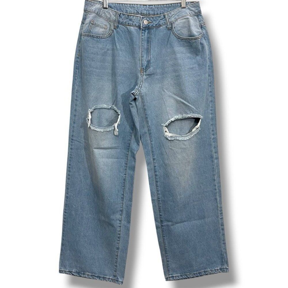 Ripped Baggy Jeans XL/12 - Picture 2 of 10